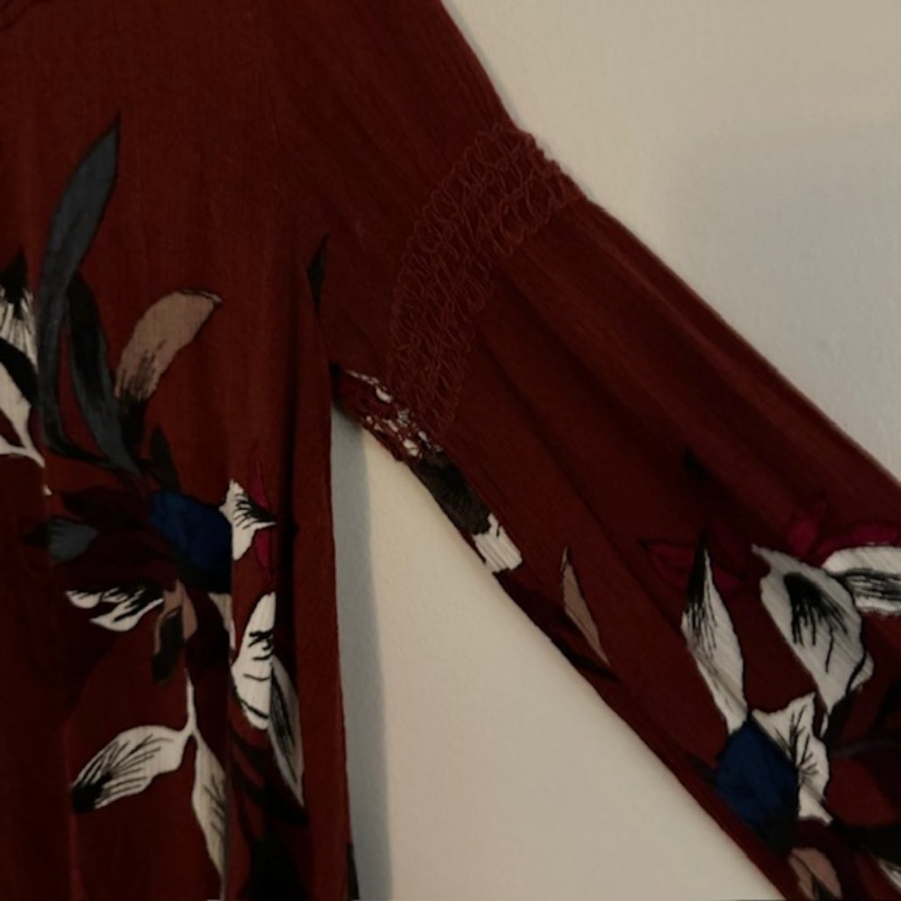 Free People Tree Swing Floral Oversized Tunic w/ Pockets Size XS - Picture 3 of 5